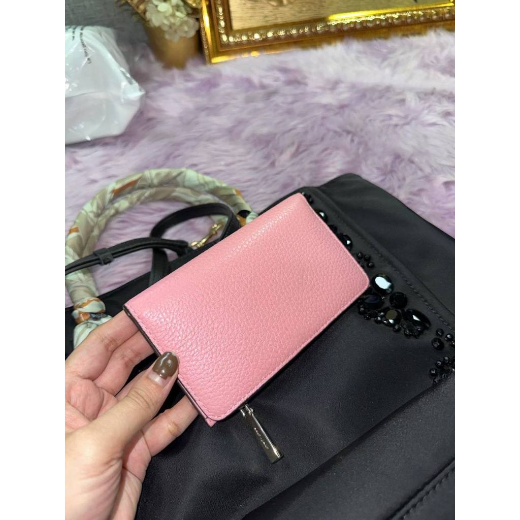 ORIG Preloved KS Leila Small Slim Bifold Wallet Pink