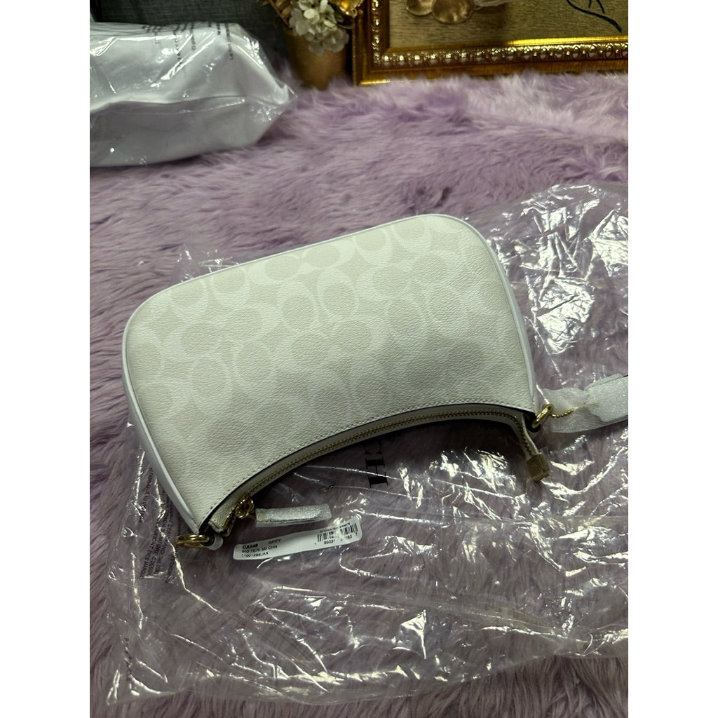 ORIG & IMPORTED CCH Teri Shoulder Bag In Signature Canvas Glacier White