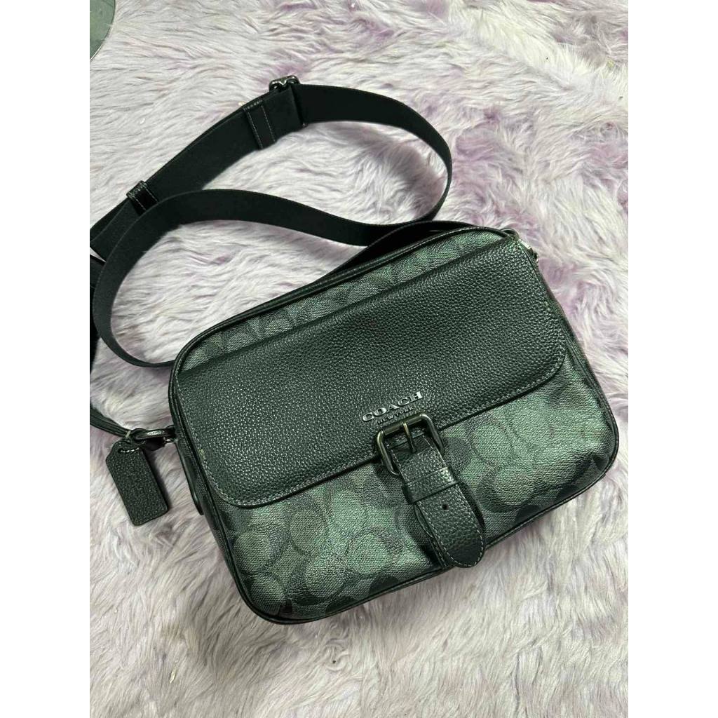 ORIG Preloved CCH Hudson Crossbody Men Black Bag In Signature Canvas