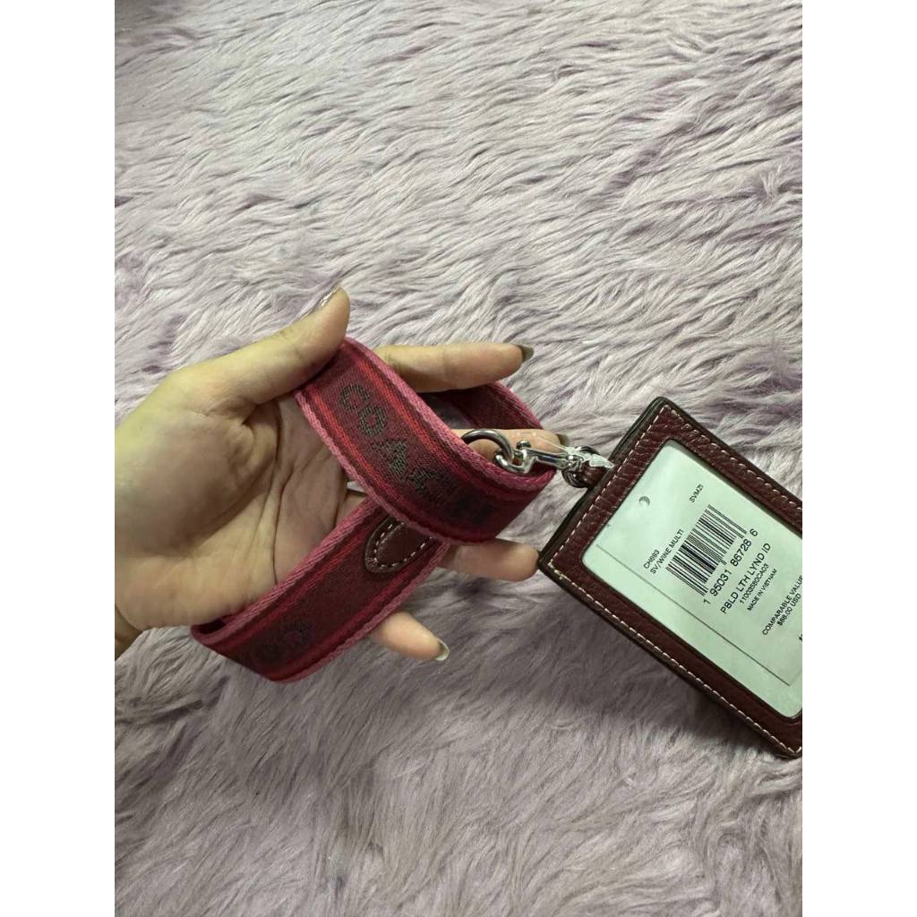 ORIG & IMPORTED CCH Leather ID Lanyard Wine Maroon