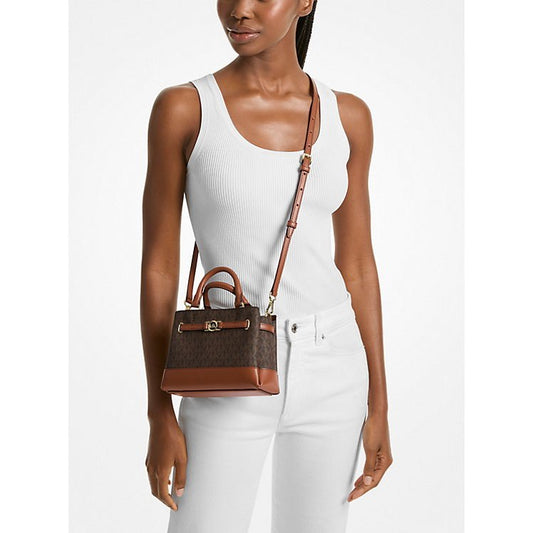 ORIG & IMPORTED MK Reed Extra-Small Signature Logo Satchel Bag Brown