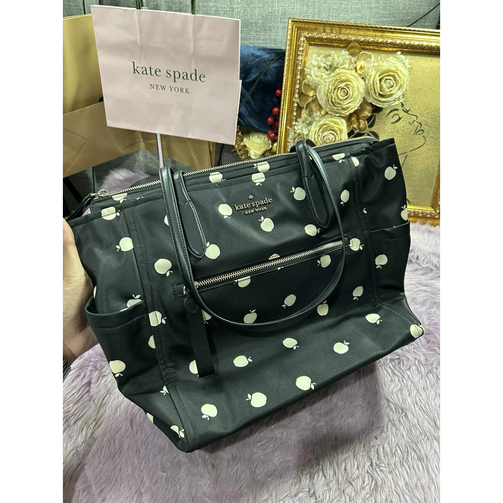 ORIG KS Chelsea Large Floral Nylon Black Tote Bag