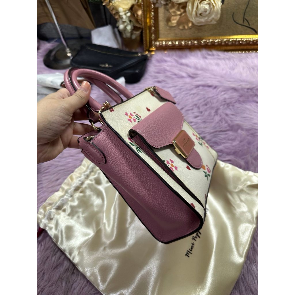 ORIG Preloved CCH Mini Pepper Crossbody With Heart Petal Print Small White Bag