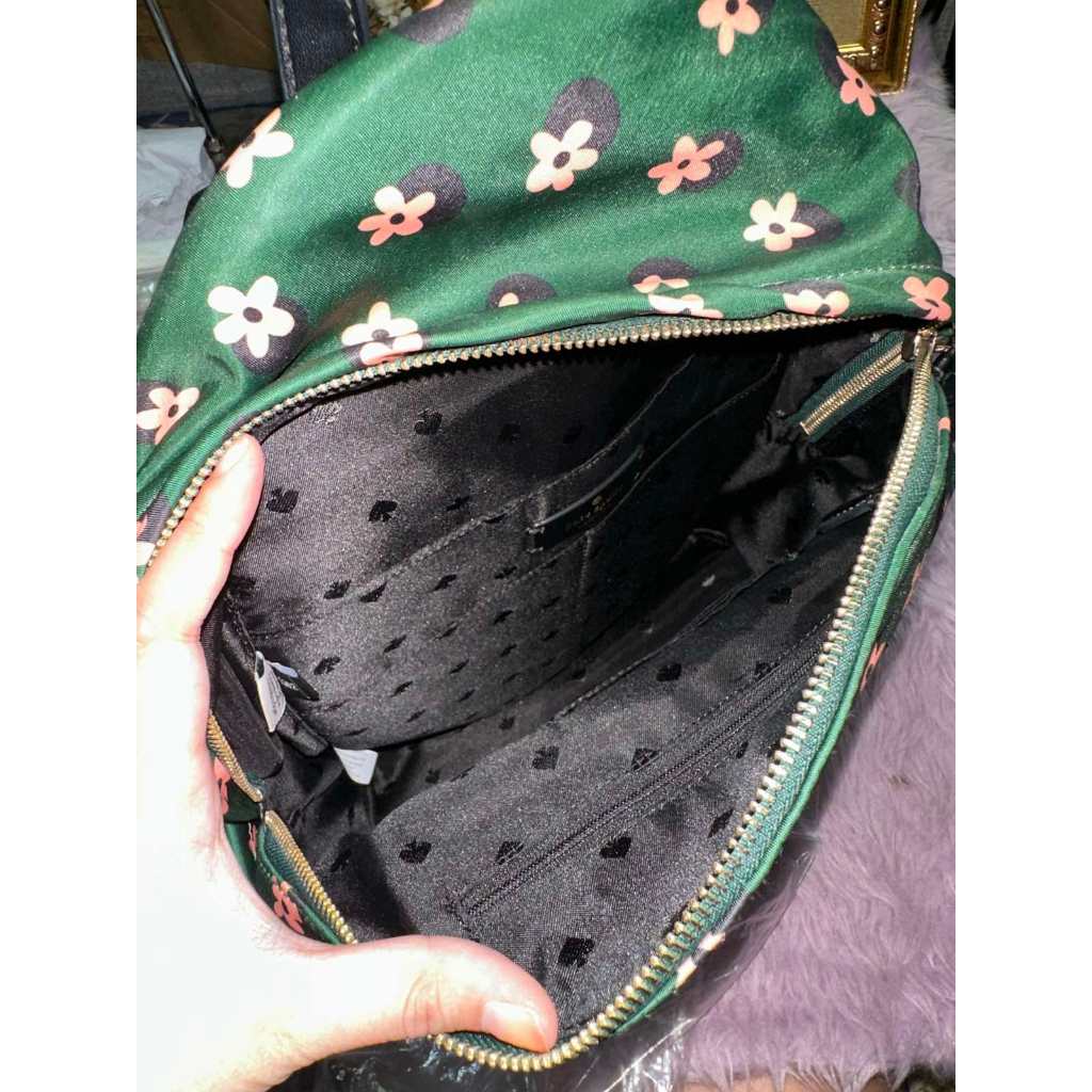 ORIG Preloved KS Chelsea Nylon Green Floral Medium Bag