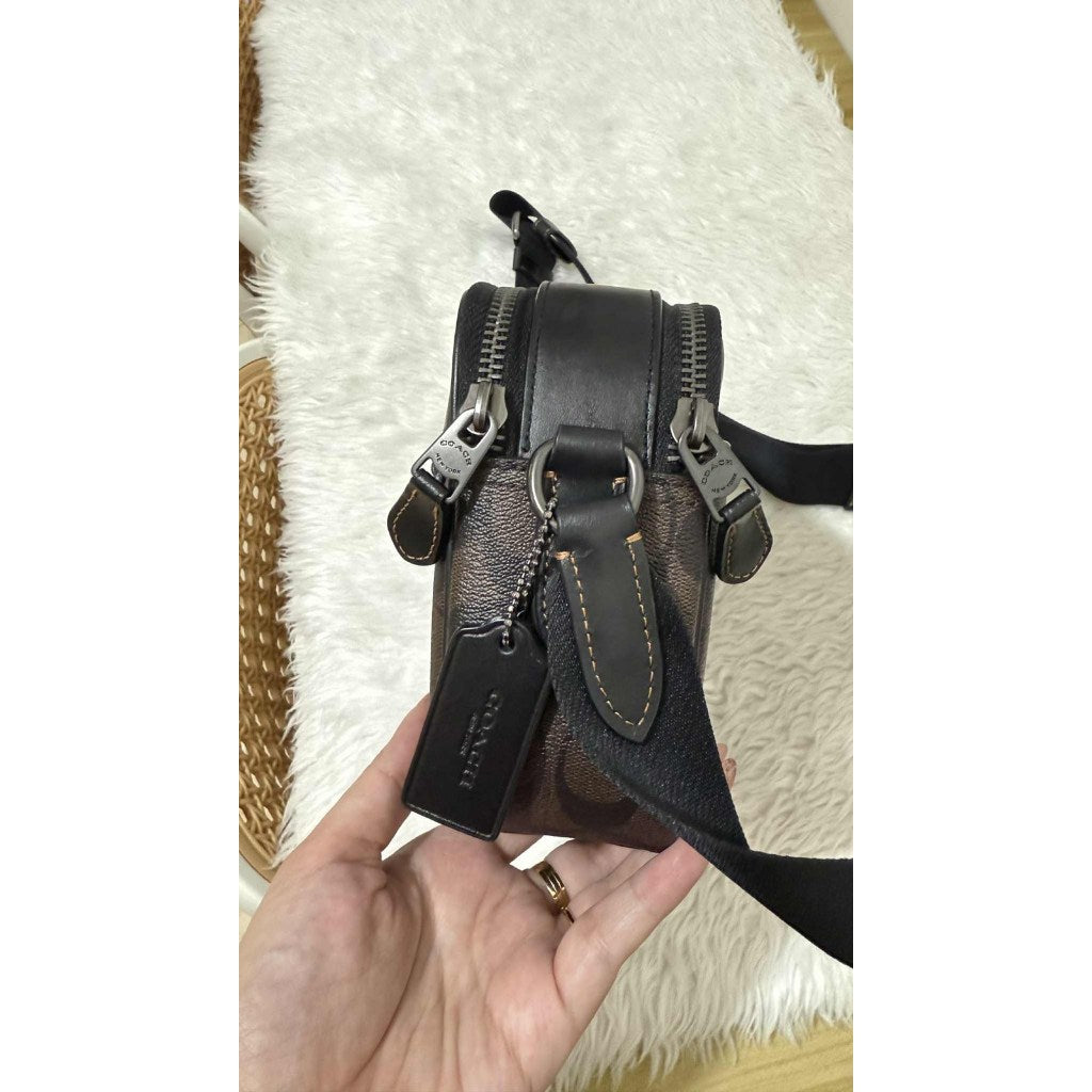 ORIG Preloved CCH Graham Crossbody Men Bag In Blocked Signature Canvas