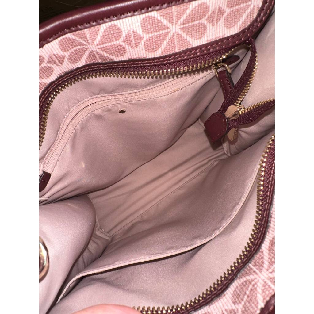 ORIG Preloved KS Retail Spade Flower Coated Canvas Medium Pink Laptop Bag