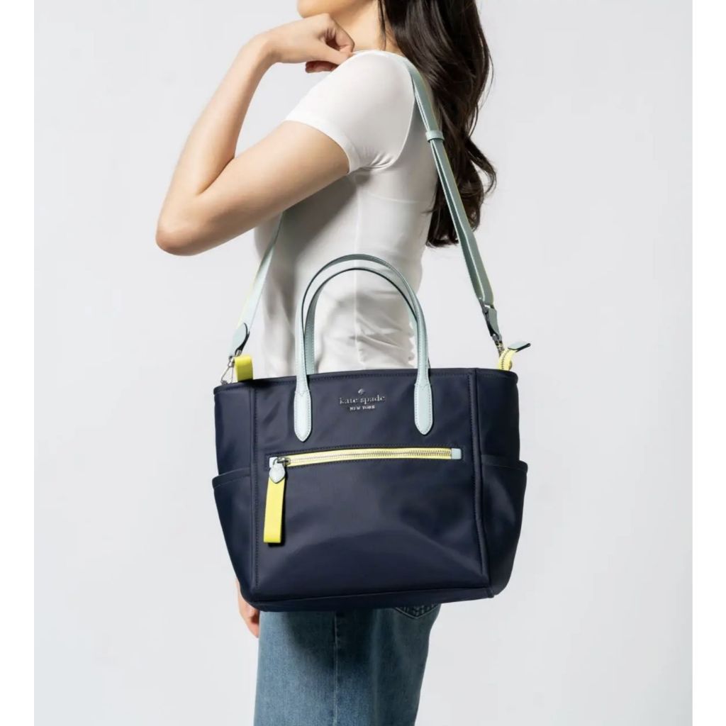 ORIG & IMPORTED KS Chelsea Medium Satchel Nylon Bag in Blue