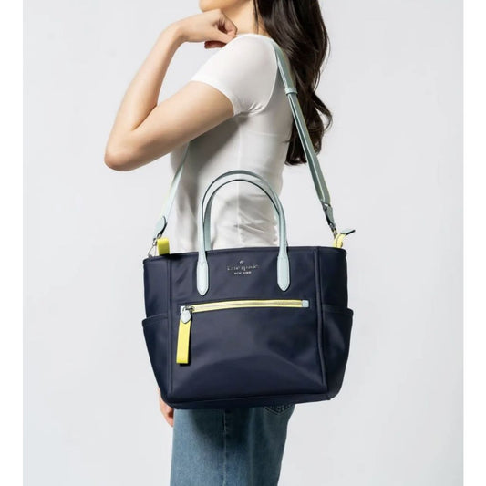 ORIG & IMPORTED KS Chelsea Medium Satchel Nylon Bag in Blue