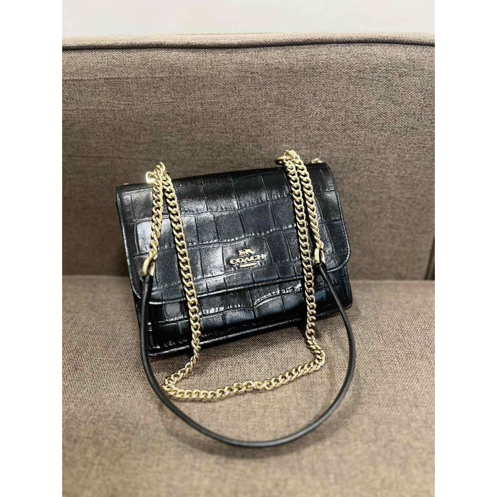 ORIG Preloved CCH Klare Crossbody Small Croc Black Bag