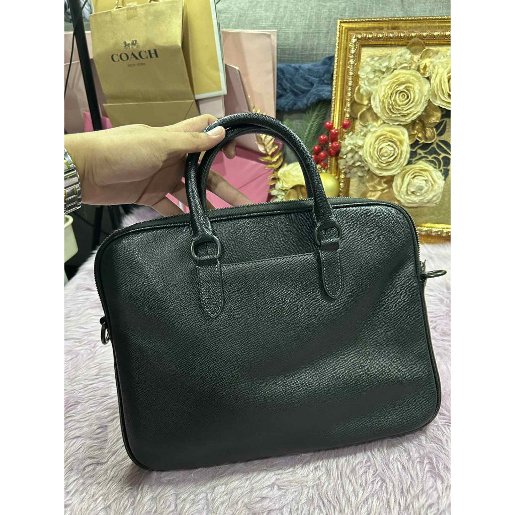 ORIG Preloved Coach Liam Compact Briefcase Laptop Black Men's bag