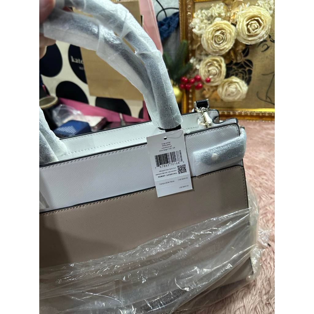 ORIG & IMPORTED KS Staci Large Satchel Beige Bag