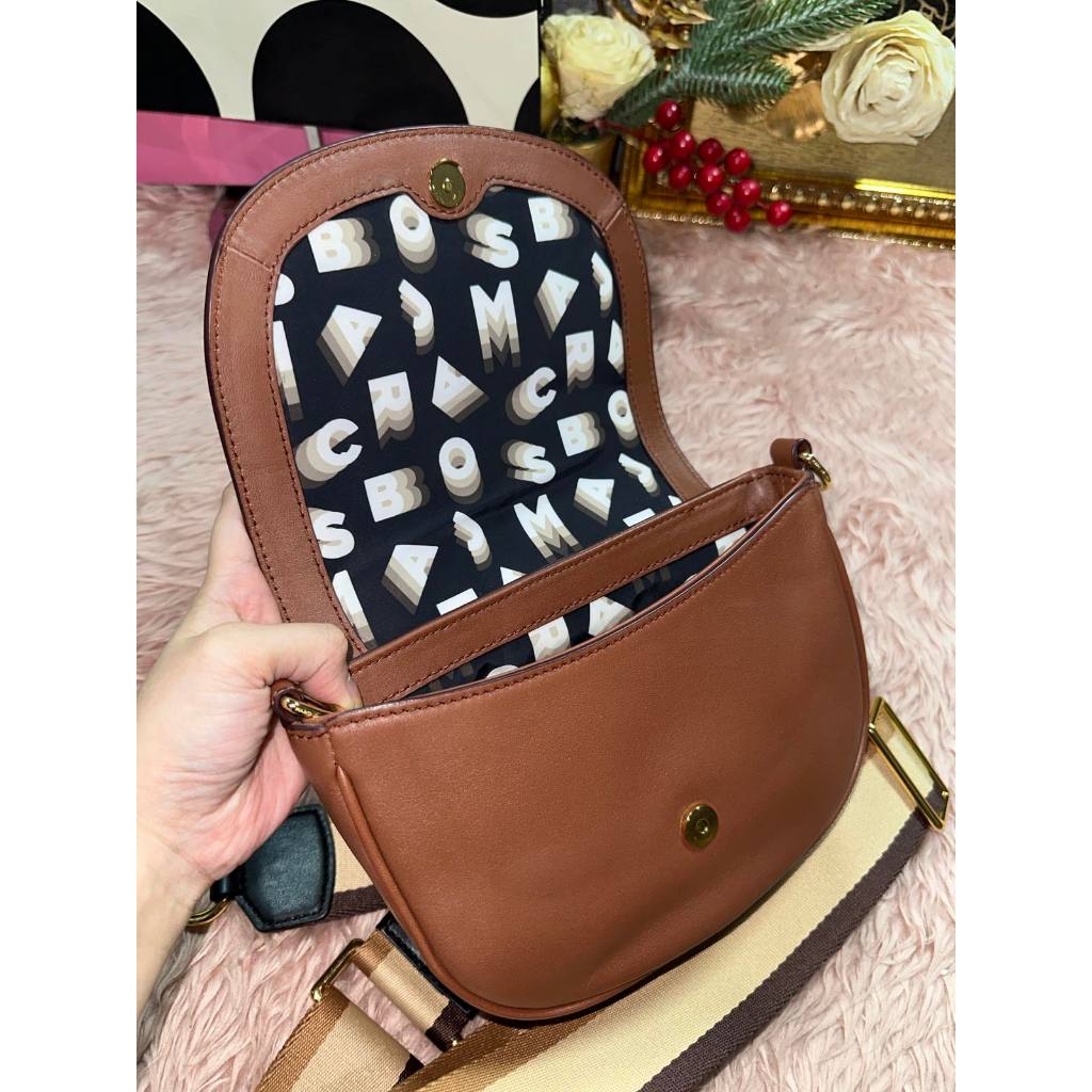 ORIG Preloved MJ Flash Saddle Flap Brown Bag
