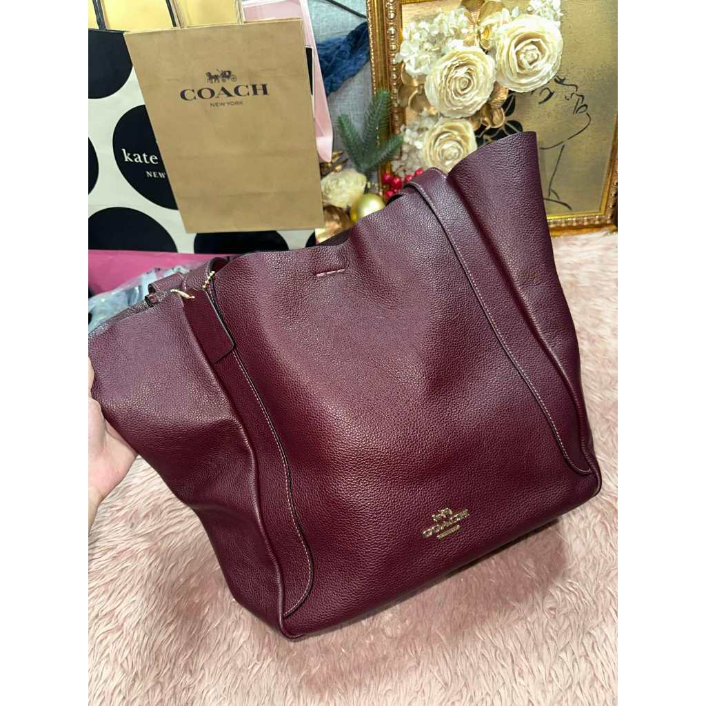 ORIG Preloved CCH Large Hadley Tote Bag Merlot Maroon Red