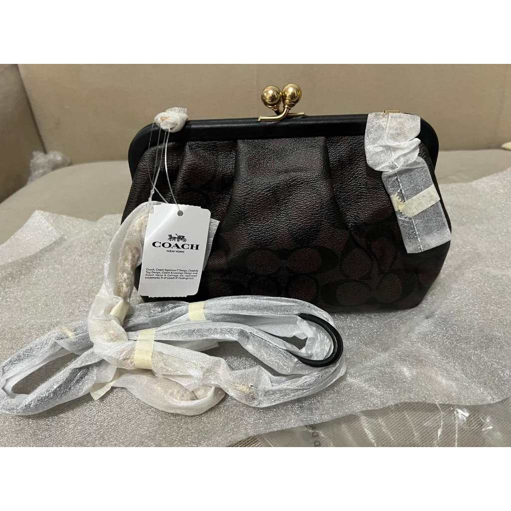 ORIG & IMPORTED RARE CCH Nora Kisslock Crossbody Small Brown Bag