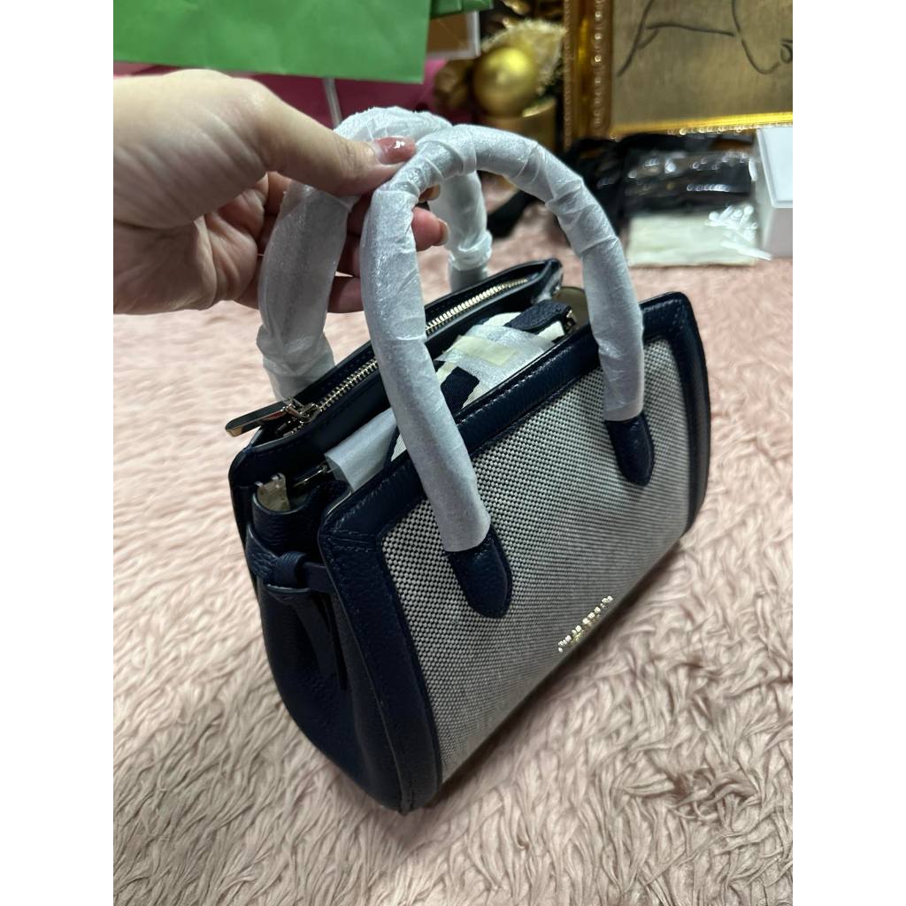 ORIG & IMPORTED KS Knott Canvas Mini Satchel Blue Bag