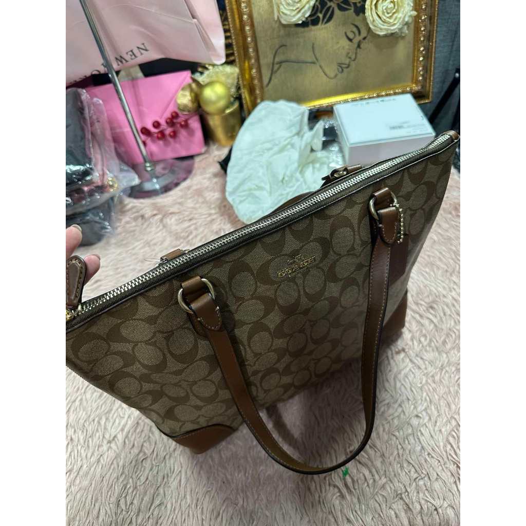 ORIG & IMPORTED CCH RARE Zip Top Tote Khaki Brown Medium Bag