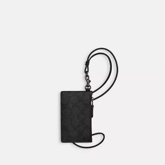 ORIG & IMPORTED CCH Zip Lanyard Card Case Black Wallet For Men / Unisex