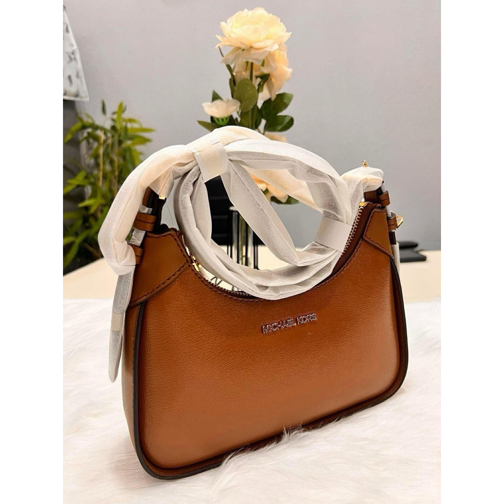 ORIG & IMPORTED MK Wilma Small Signature Logo Crossbody Bag in White Brown