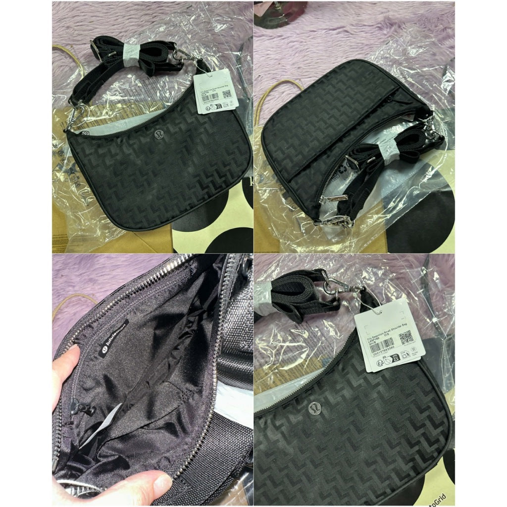 ORIG & IMPORTED Lululemon City Essentials Small Shoulder Nylon Bag 3L Monogram Black Pink Beige