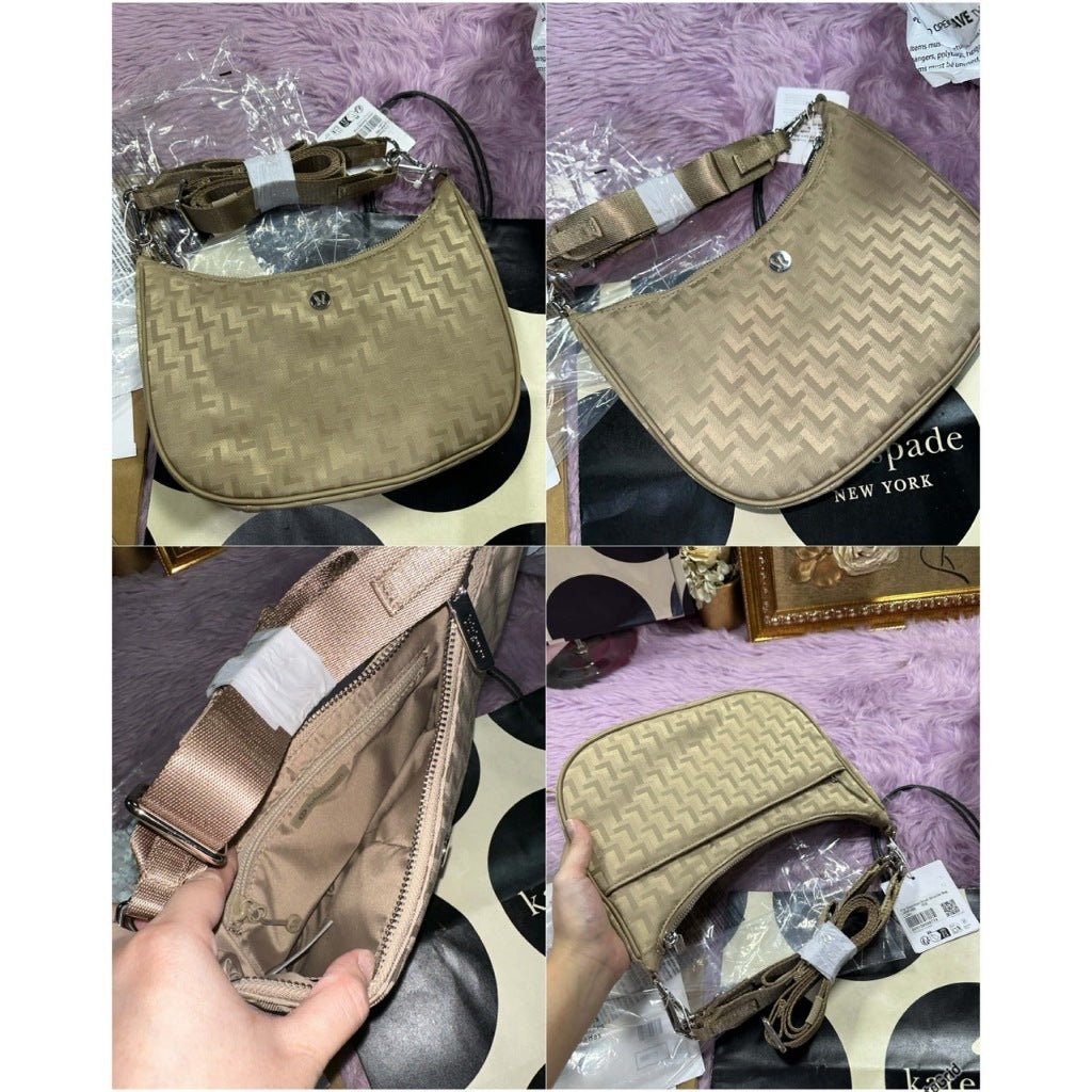 ORIG & IMPORTED Lululemon City Essentials Small Shoulder Nylon Bag 3L Monogram Black Pink Beige