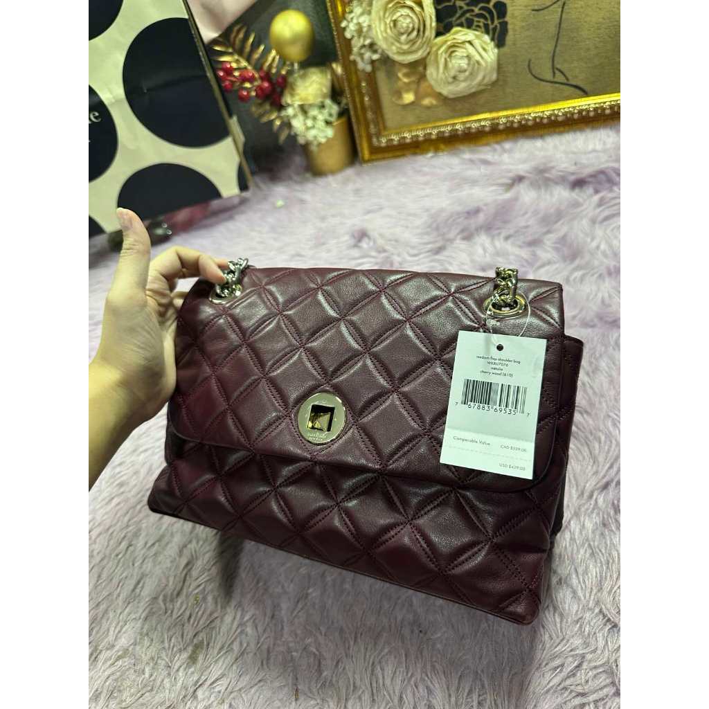 ORIG Preloved KS Natalia Medium Flap Shoulder Bag in Cherrywood Red Bag