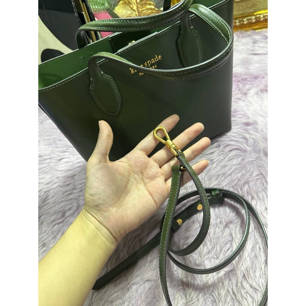 ORIG Preloved KS Retail Bleecker Medium Tote Green Top Handle Bag