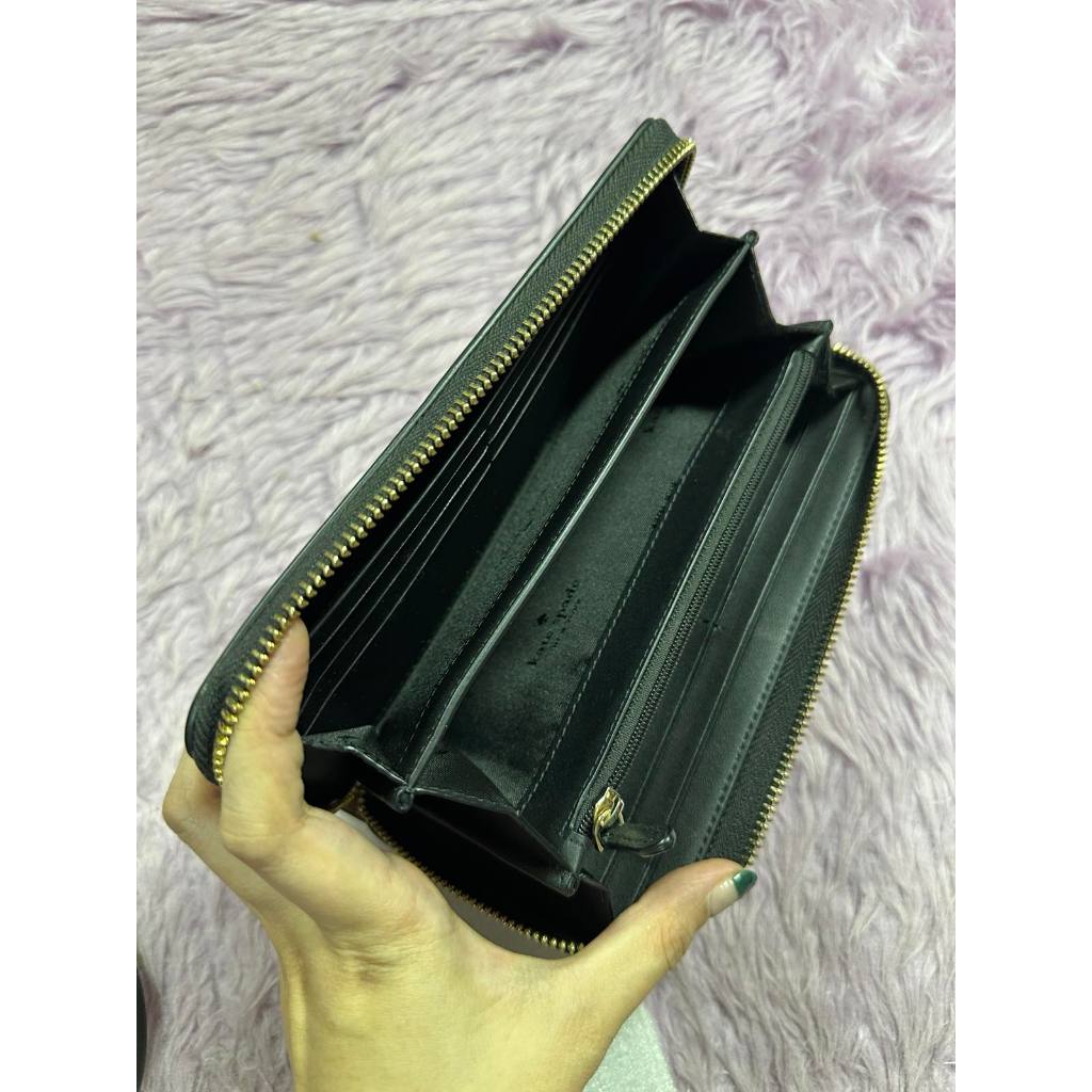 ORIG Preloved KS Staci Colorblock Large Continental Long Beige Wallet