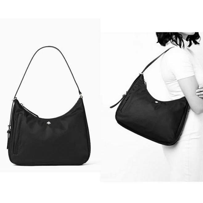 AUTHENTIC/ORIGINAL Preloved KS Jae Medium Nylon Hobo Shoulder Bag Black