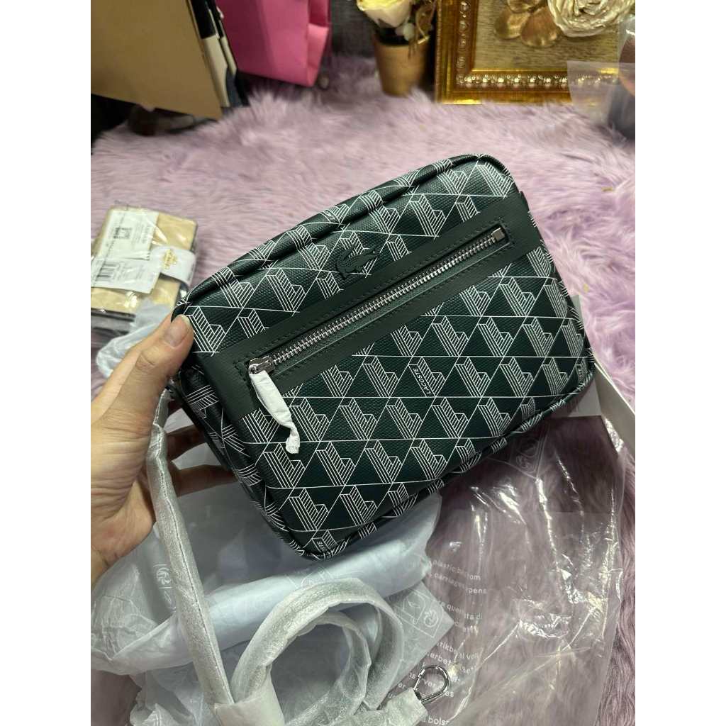 ORIG & IMPORTED LCT Zely Coated Canvas Vanity Camera Bag Green Black