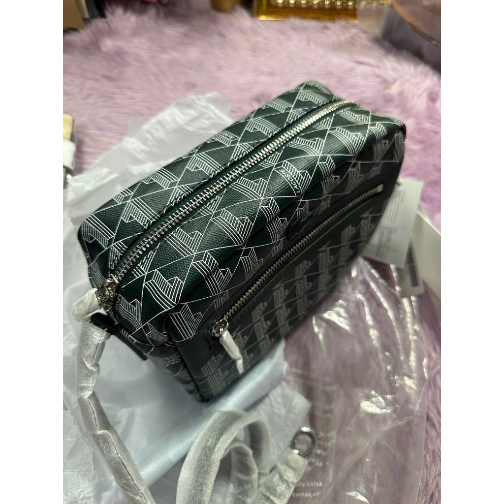 ORIG & IMPORTED LCT Zely Coated Canvas Vanity Camera Bag Green Black