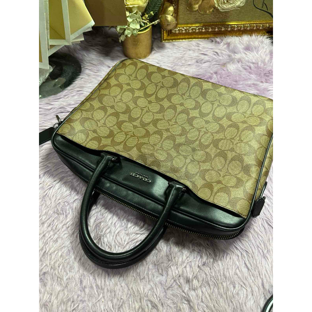 ORIG Preloved CCH Beckett Compact Brief Case Laptop Men's Bag in Khaki Brown