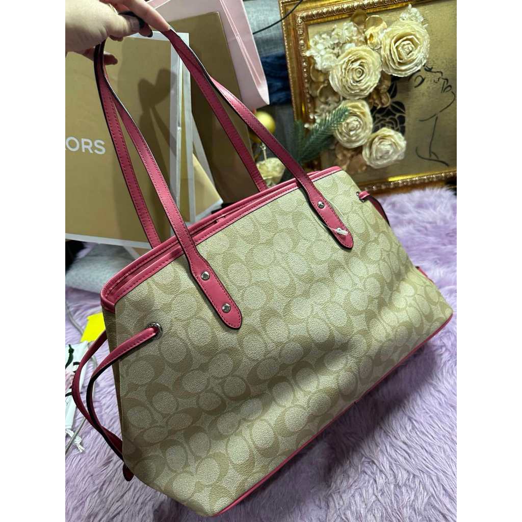ORIG & IMPORTED CCH Drawstring Carryall Light Khaki/Pink Tote Bag