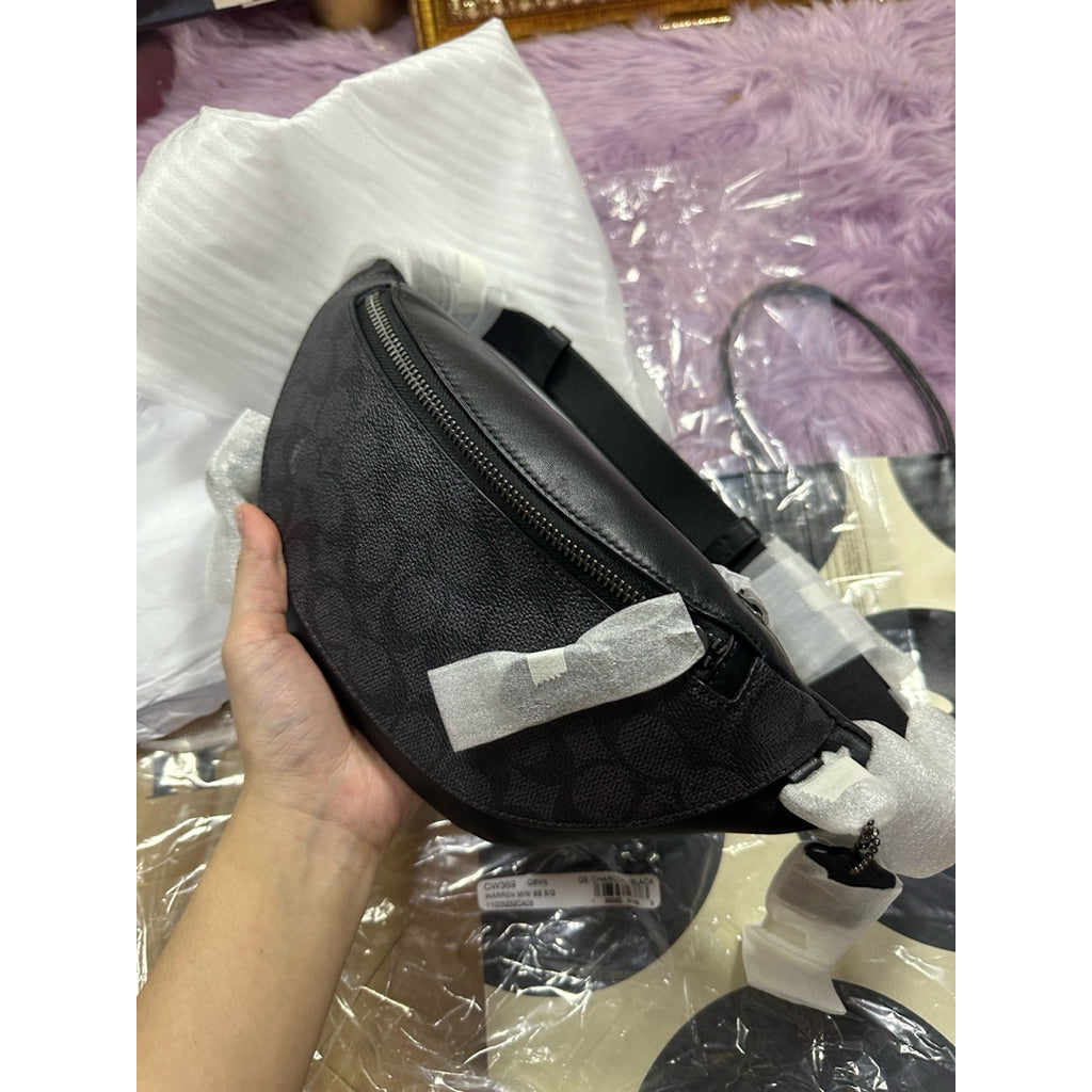 ORIG & IMPORTED CCH Warren Mini Belt Men Black Bag In Signature Canvas