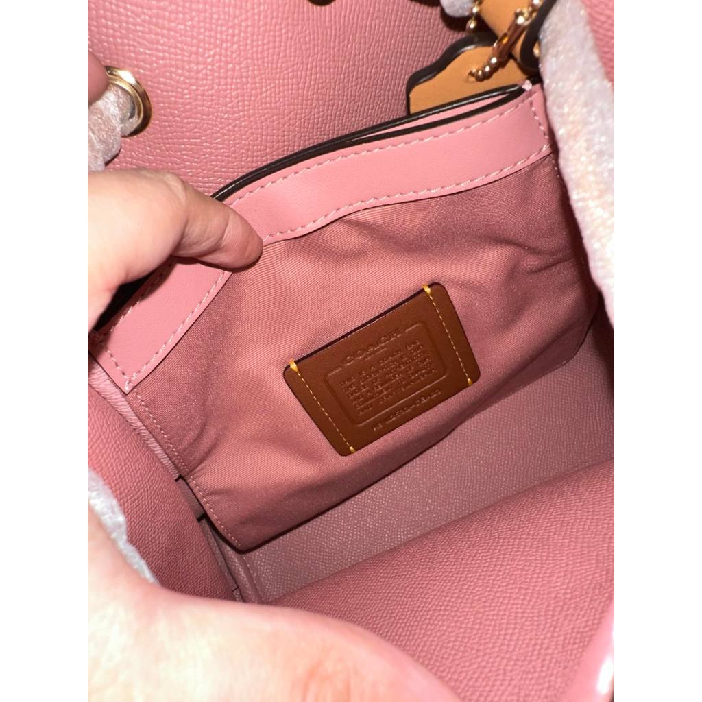 ORIG & IMPORTED CCH RARE Rowan Pink Bucket Bag In Signature Canvas
