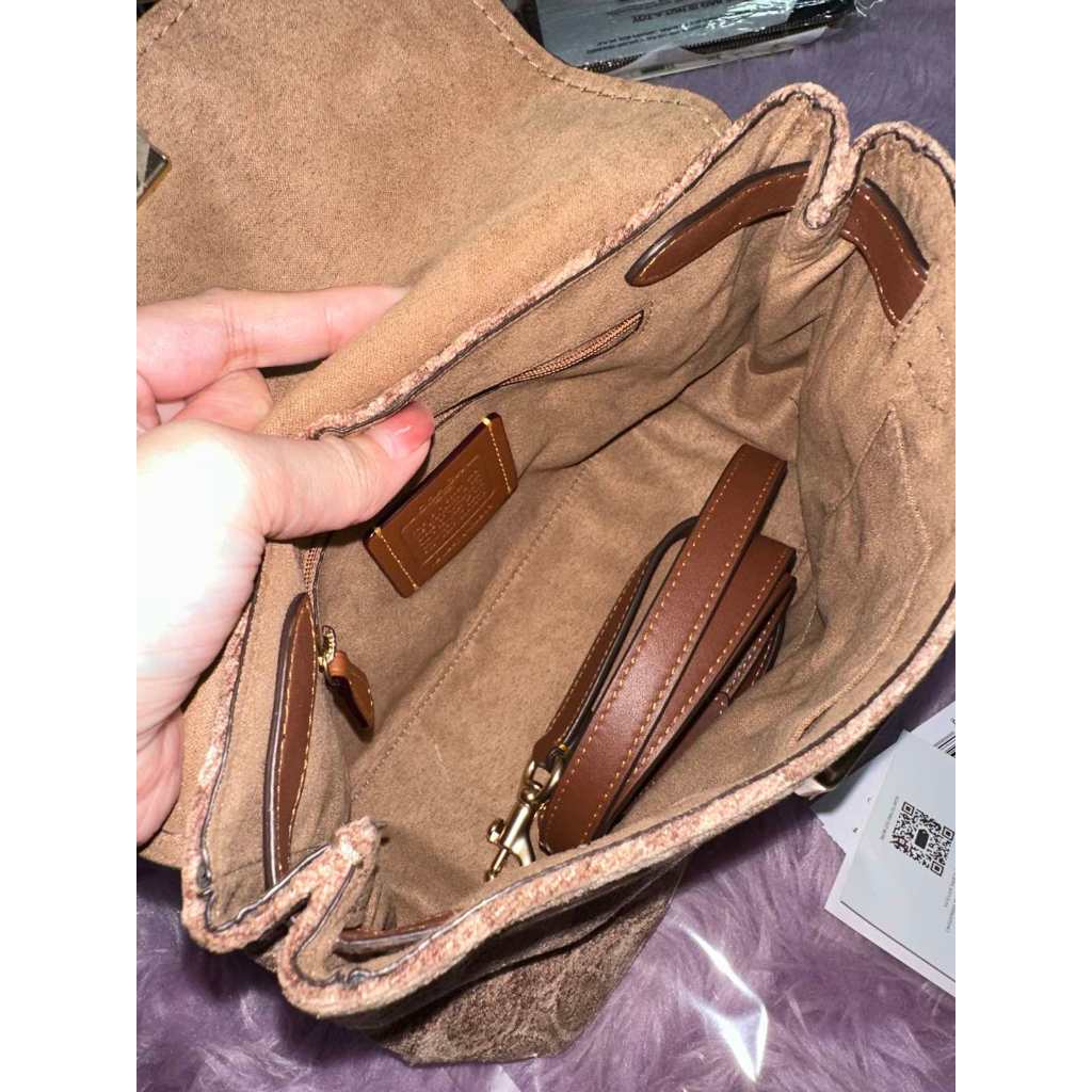 ORIG & IMPORTED CCH Emory Top Handle Tan Brown Bag In Signature Chenille