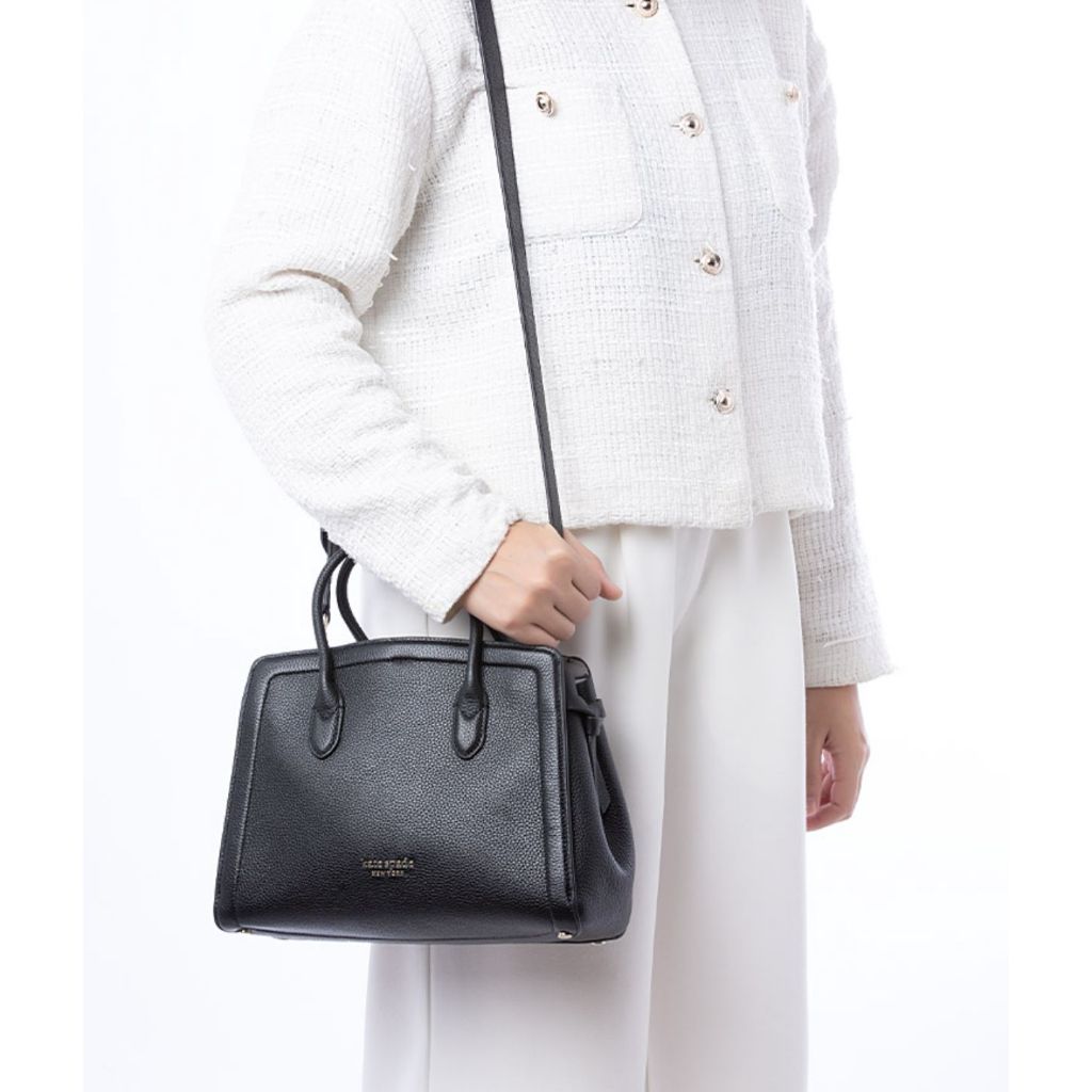 ORIG Preloved KS Knott Medium Zip-top Satchel Black Bag
