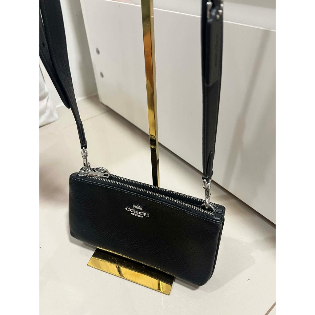 ORIG Preloved CCH Double Zip Crossbody Small Black Bag