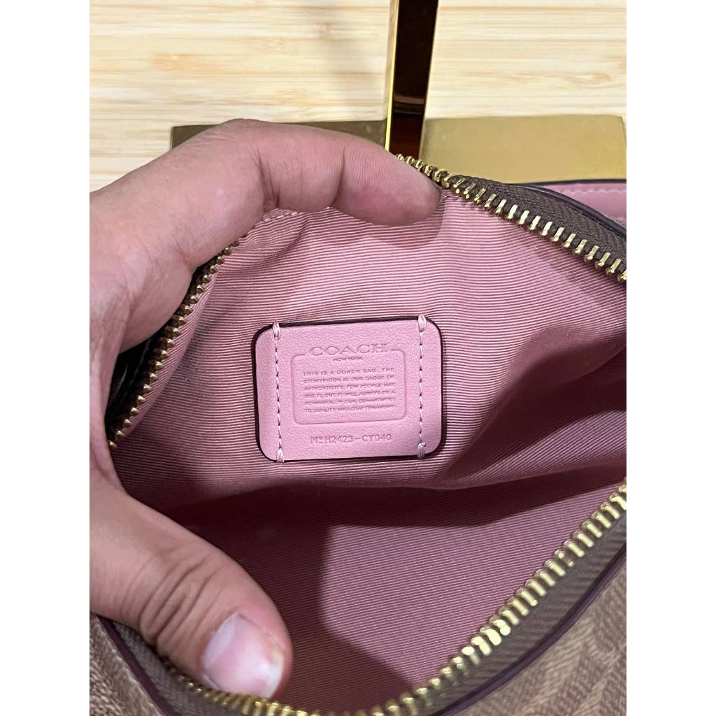 ORIG Preloved CCH Nolita Barrel Small Bag In Colorblock Signature Canvas Brown/Pink