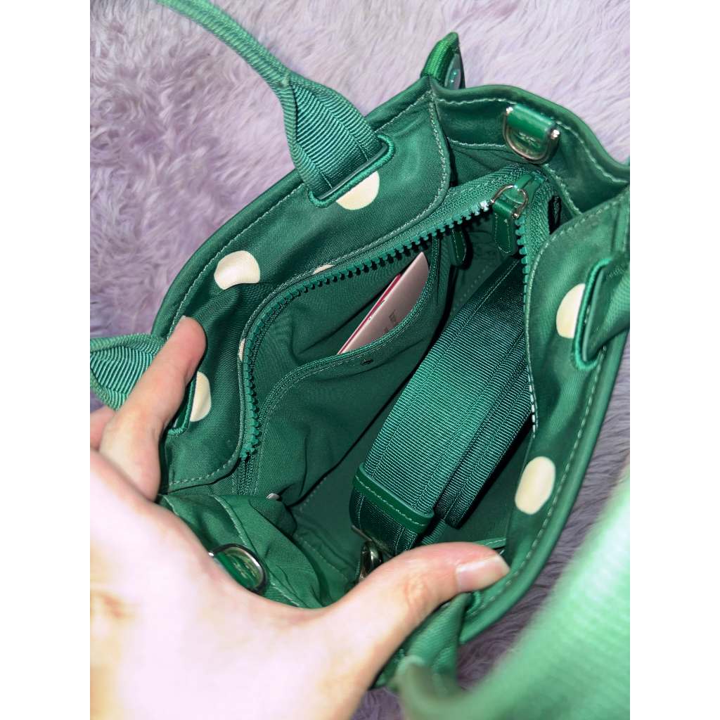 ORIG PRELOVED KS the little better sam sunshine dot mini tote nylon bag GREEN