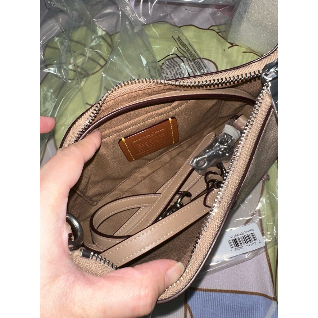 ORIG & IMPORTED Coach Teri Shoulder Sand/Taupe Bag In Signature Canvas