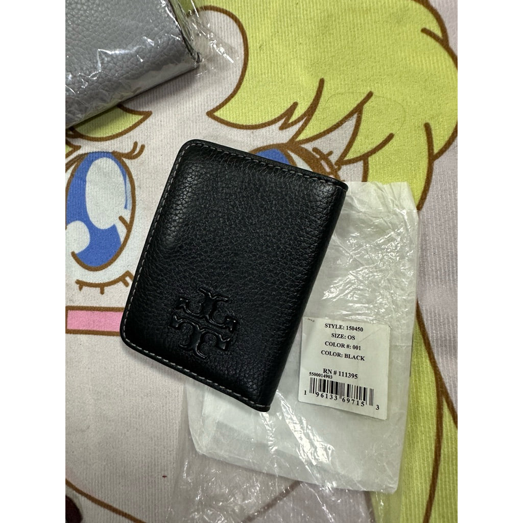 ORIG & IMPORTED Tory TB Thea Slim Card Case Small Wallet in Black
