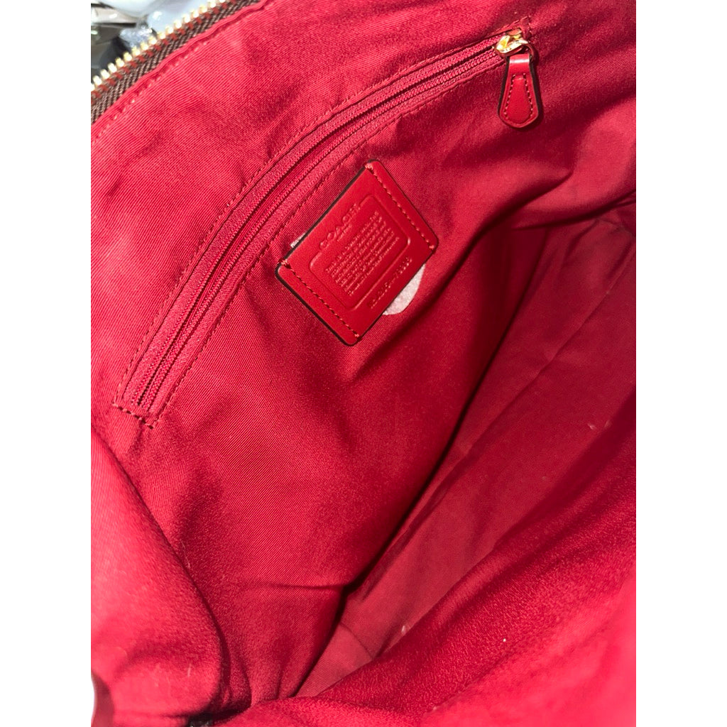 ORIG Preloved CCH Prairie Satchel In Signature Canvas Brown/Red Bag