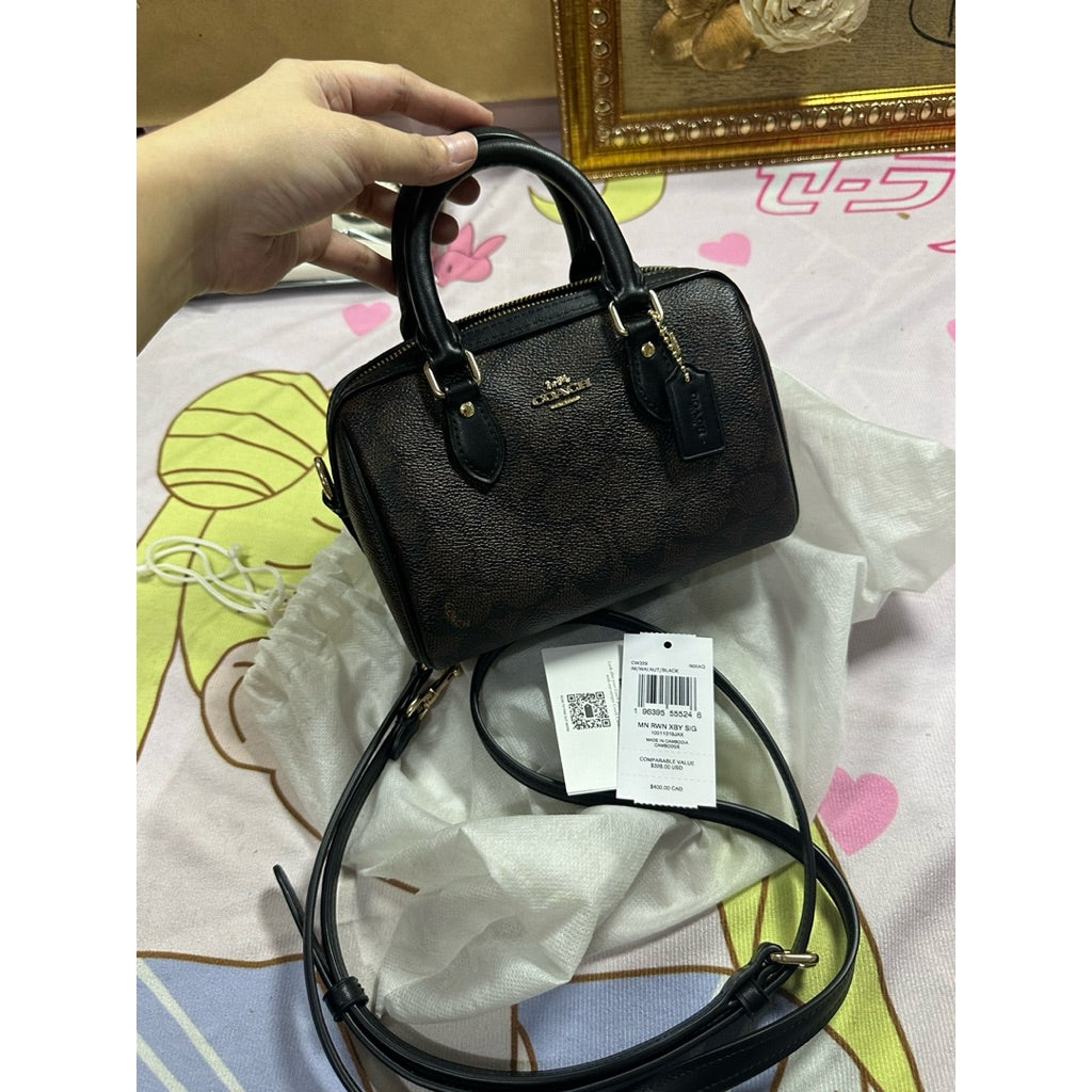 ORIG Preloved CCH Mini Rowan Crossbody Bag in Signature Canvas Brown