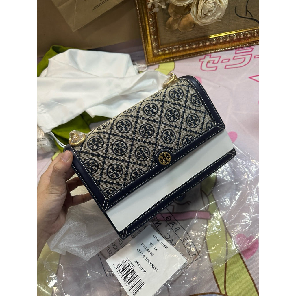 ORIG & IMPORTED Tory TB T Monogram Small Jacquard Shoulder Bag