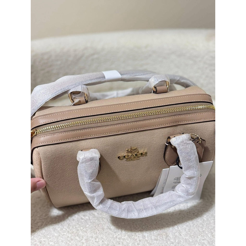 ORIG & IMPORTED CCH Rowan Satchel Bag In Colorblock Beige/Taupe