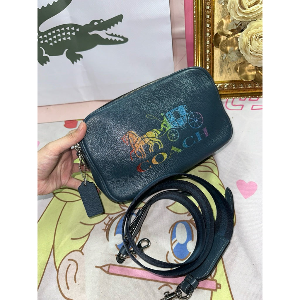 ORIG Preloved CCH Jes Double Zip Camera Blue Bag