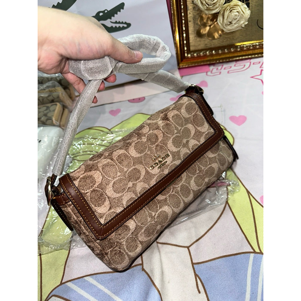 ORIG & IMPORTED CCH Etta Small Flap Shoulder Brown Bag In Light Khaki