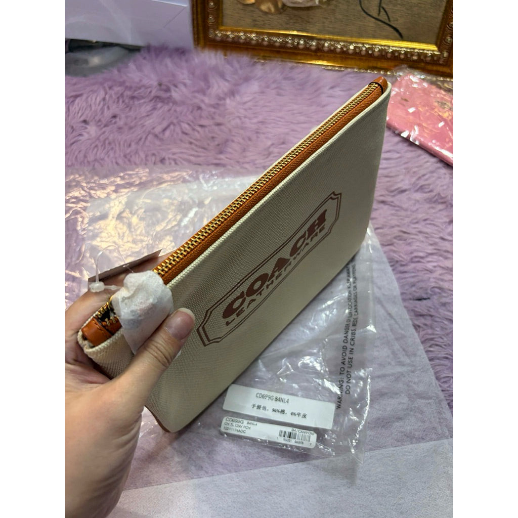 ORIG & IMPORTED CCH Turnlock Pouch 26 With Badge Large Beige Pouch