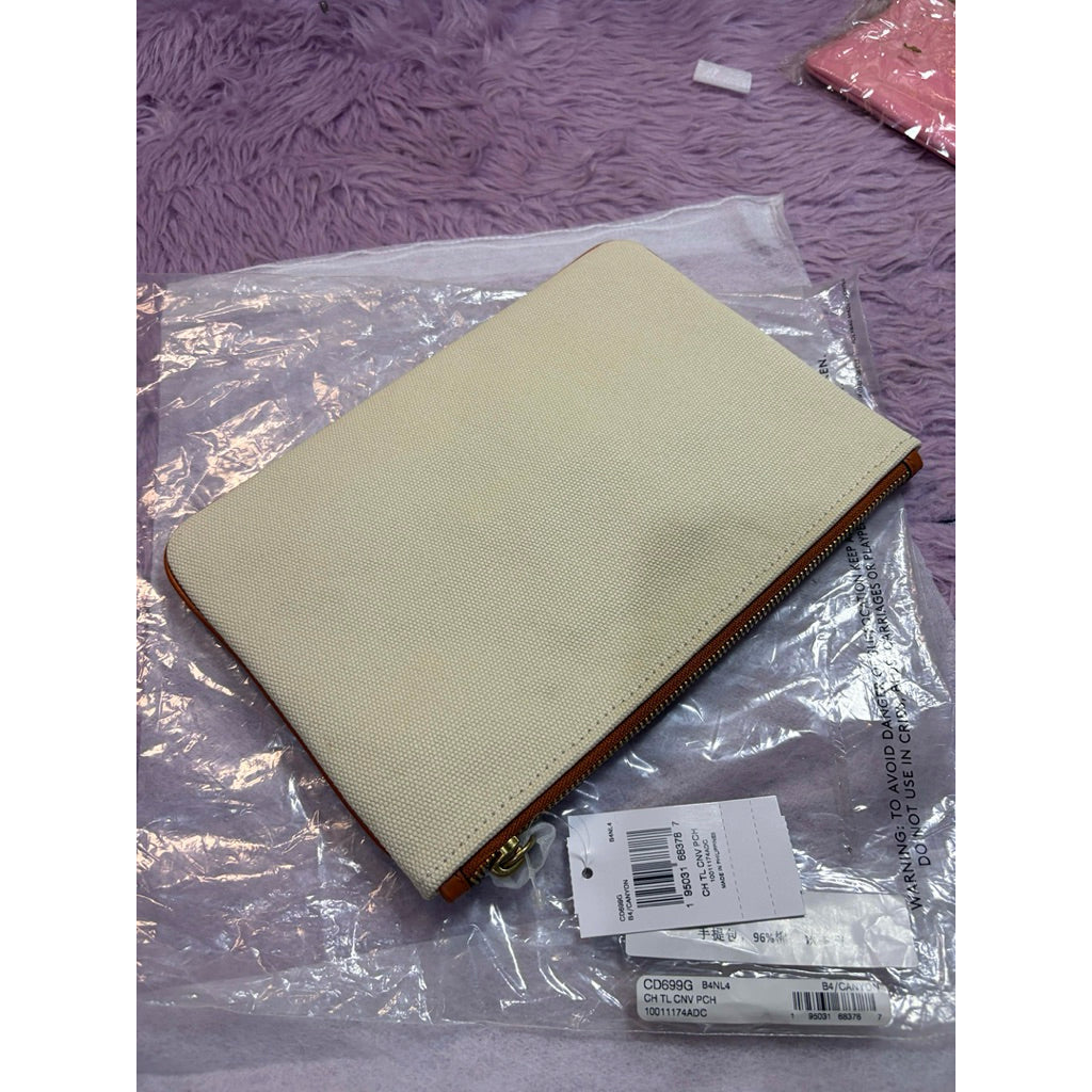 ORIG & IMPORTED CCH Turnlock Pouch 26 With Badge Large Beige Pouch