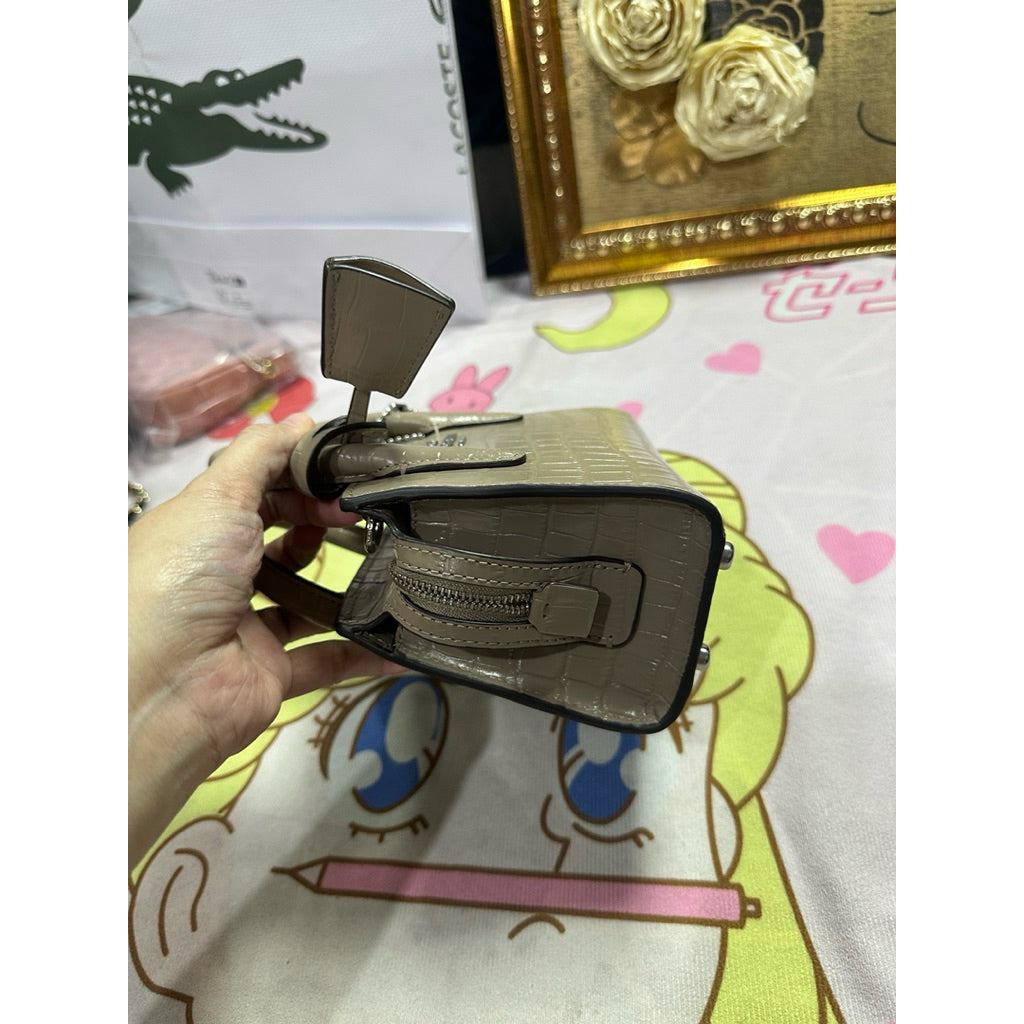 ORIG Preloved CCH Andrea Mini Croc Embossed Beige Bag